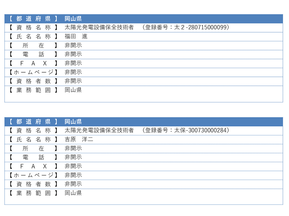 認定登録技術者情報21